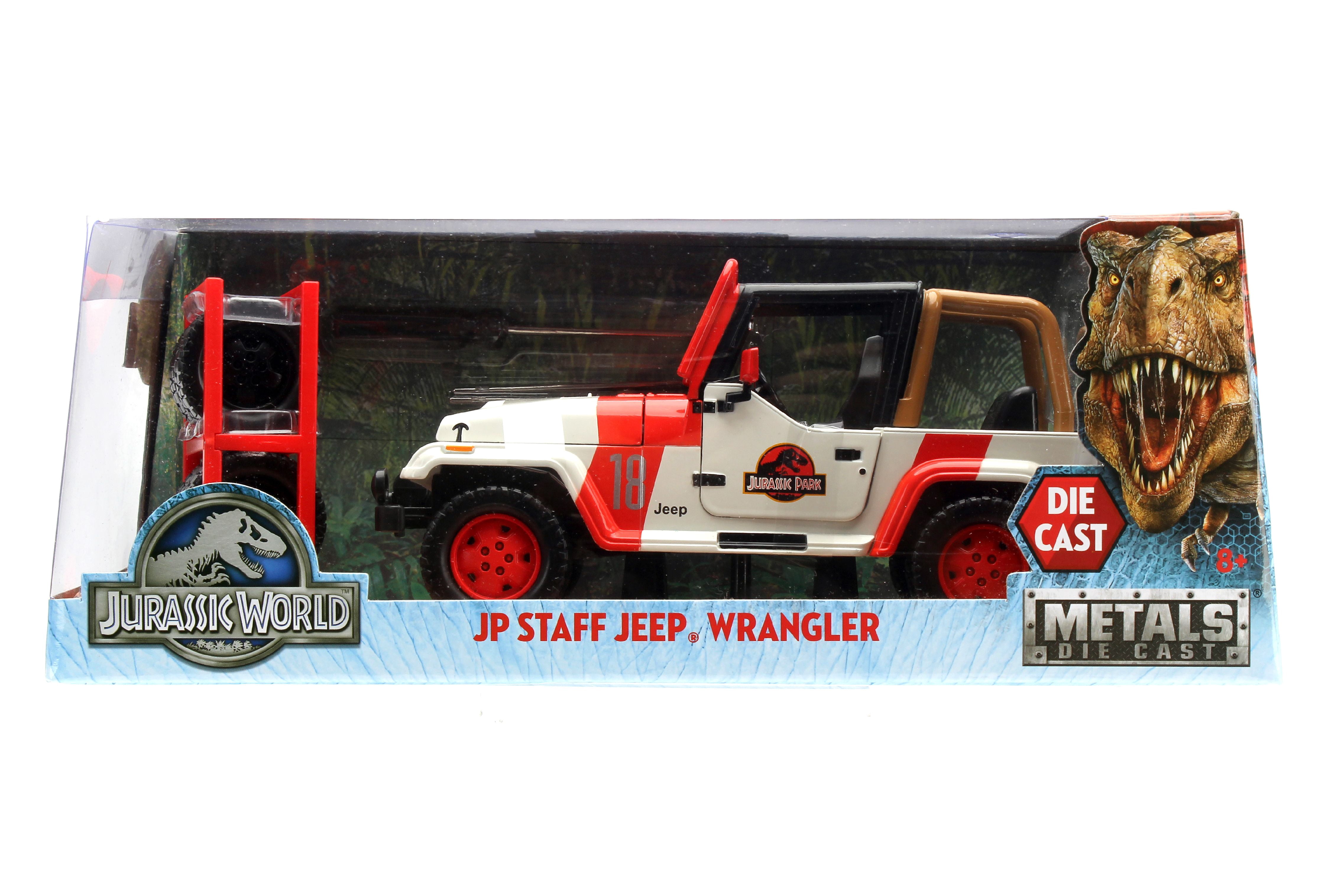 Jurassic World 1:24 Jeep Wrangler Die-cast Car with Tire Rack Play Vehicles
