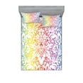thumbnail image 2 of Ambesonne Floral Fitted Sheet & Pillow Sham Set, Colorful Damask Flowers, Twin, Multicolor, 2 of 3