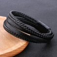 thumbnail image 2 of Pulsera para hombre Brazaletes trenzados de cuero multicapa vintage Hecho a mano R, 2 of 4