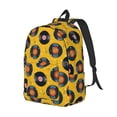 thumbnail image 4 of Geaub retro vinyl records durable canvas backpack: stylish, lightweight, and spacious with adjustable straps, 4 of 7