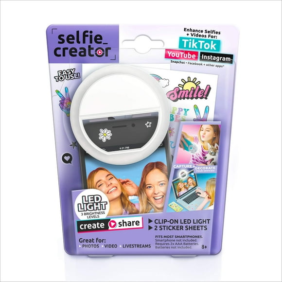 Kit para crear selfies Canal Toys con luz para selfies y pegatinas
