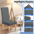thumbnail image 5 of High Stretch Chair Covers for Dining Chairs, Removable Washable Dining Chair Covers Set of 6, Soft Seat Covers Chairs Protectors for Home Kitchen Party Hotel Restaurant Banquet, Grey, 5 of 9