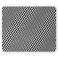 thumbnail image 1 of Abstract Surreal Mouse Pad, Mild Waved Optical Illusion Stripes Monochrome Geometrical Print, Rectangle Non-Slip Rubber Mousepad, Charcoal Grey White, by Ambesonne, 1 of 2