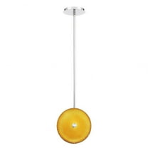 10 inch 10W 1 Led Small Pendant-Chrome Finish-Yellow Glass Color Bailey Street Home 79-Bel-3366667