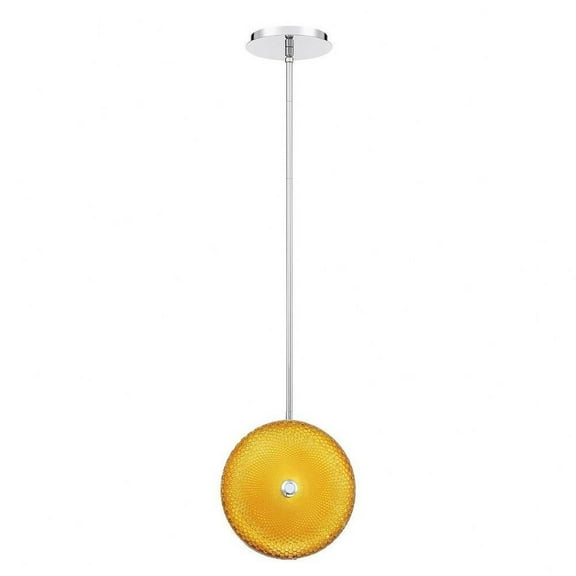 10 inch 10W 1 Led Small Pendant-Chrome Finish-Yellow Glass Color Bailey Street Home 79-Bel-3366667