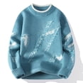 thumbnail image 2 of MIASHUI Chandail à Manches Longues pour Hommes Automne Hiver, Confortable et Décontracté, Bleu, TTTG, 2 of 5