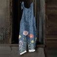 thumbnail image 7 of Iaqnaocc Beach Flowy Jumpsuits for Women Summer Boho Bib Overalls Casual Loose Vintage Floral Print Wide Leg Cropped Jumpsuit Sweet Beach Romper Pink XXL, 7 of 7