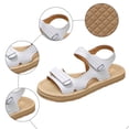 thumbnail image 4 of Rokment Womens Flat Walking Sandals Summer Beach Comfortable Casual Leather Ankle Strap Platform Non Slip Work Shoes for Woman White Size 7.5, 4 of 6