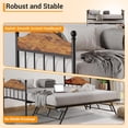 thumbnail image 4 of QinaQin Metal Sleeper Sofa with Trundle,Platform Bed Frame with Heavy-Duty Steel Slats and Stylish Headboard,Convertible Sofa Bed for Living Room,Bedroom,Brown, 4 of 8