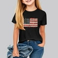 thumbnail image 2 of Jinhomg American Flag Shirts for Kids Casual Short Sleeve Crew Neck Tees USA Patriotic Summer Tops Boys Girls 4Th of July Gifts Black 130, 2 of 8