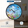 thumbnail image 5 of Voice Activated Clock with Glow Light 12 Inch Large Silent Wall Clock Battery Operated for Home Decor Colorful Wildflowers Butterflies, 5 of 8