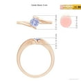 thumbnail image 4 of ANGARA Natural Bar-Set Solitaire Round Tanzanite Bypass Ring in 14K Rose Gold for Women (Size-5mm) | December Birthstone, Birthday, Anniversary, Jewelry Gift for Women | Natural Tanzanite Ring, 4 of 9
