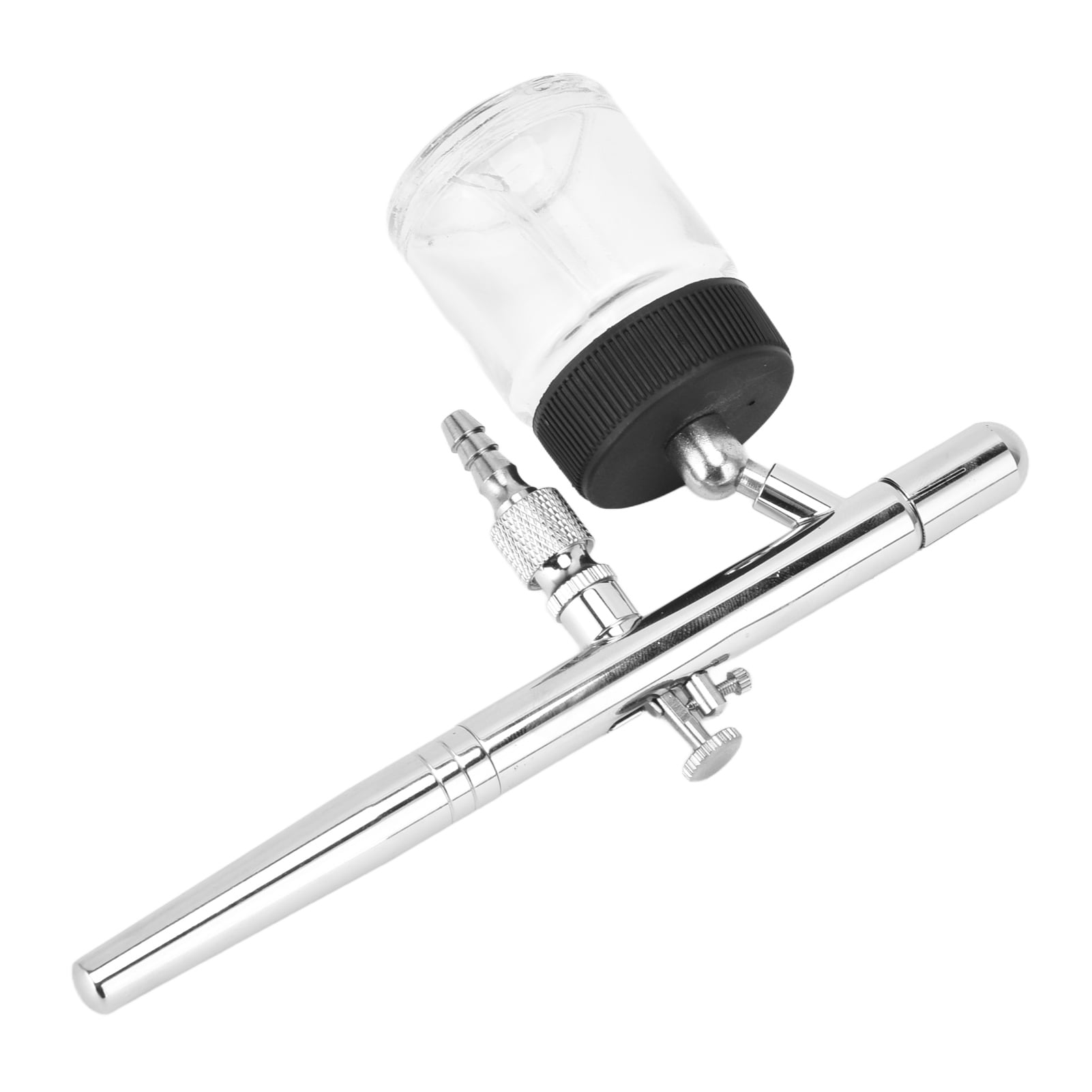 BIMZUC Stainless Steel Airbrush Set Versatile High Accuracy Portable Makeup Brush Pen for Beginners and Experienced Artists with Watering Cans Wrench and Pen Holder Silver 7.87 in / 20 cm