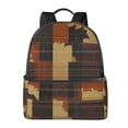 thumbnail image 2 of Lightweight Backpack With Adjustable Shoulder Strap Empty Bag Upright 12×14.5in For Weekend Holiday Travel Hiking Plaid Fall Camo Brown_1, 2 of 5