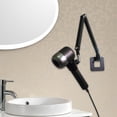 thumbnail image 1 of Soporte de secador de cabello montado en la pared, instalación ajustable Fácil Instalación giratoria Ratrillera de secador de cabello, soporte para largo negro, 1 of 8