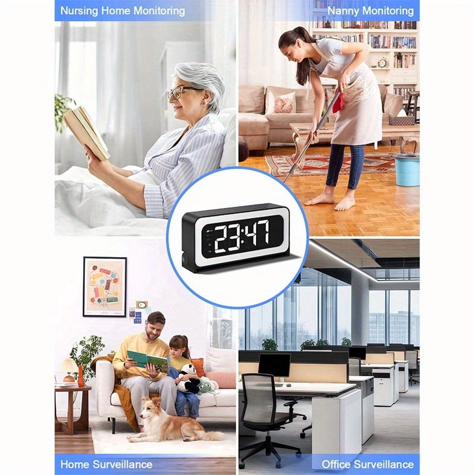 2K WiFi Clock Camera for Home, 5G&2.4Ghz Wireless Indoor Security Nanny Cam for Baby Monitor, Dog Camera with Motion Detection, Full Color Night Vision, Two-Way Talk
