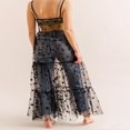 thumbnail image 4 of PENGXIANG Jupe Longue Plissée Taille Haute en Maille Transparente pour Femmes, 4 of 5
