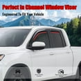 thumbnail image 2 of Ikon Motorsports In-Channel Window Visors Fits 2017-2026 Honda Ridgeline, Slim Style Side Door Rain Vent Guard Deflectors, Acrylic Smoke 4PCS, 2 of 9
