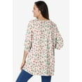 thumbnail image 2 of Woman Within Plus Size 7-Day Three-Quarter Sleeve Pintucked Henley Tunic, 2 of 5