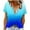 Blue, variant on ZQUUVOU Womens Short Sleeve Shirt Print Color Button V Neck T-Shirt Blouses Black
