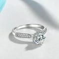 thumbnail image 3 of Handmade Round Cut 1ct Engagement CZ 925 Silver Womens Flower Band Ring Sz 4-9.5, 3 of 5