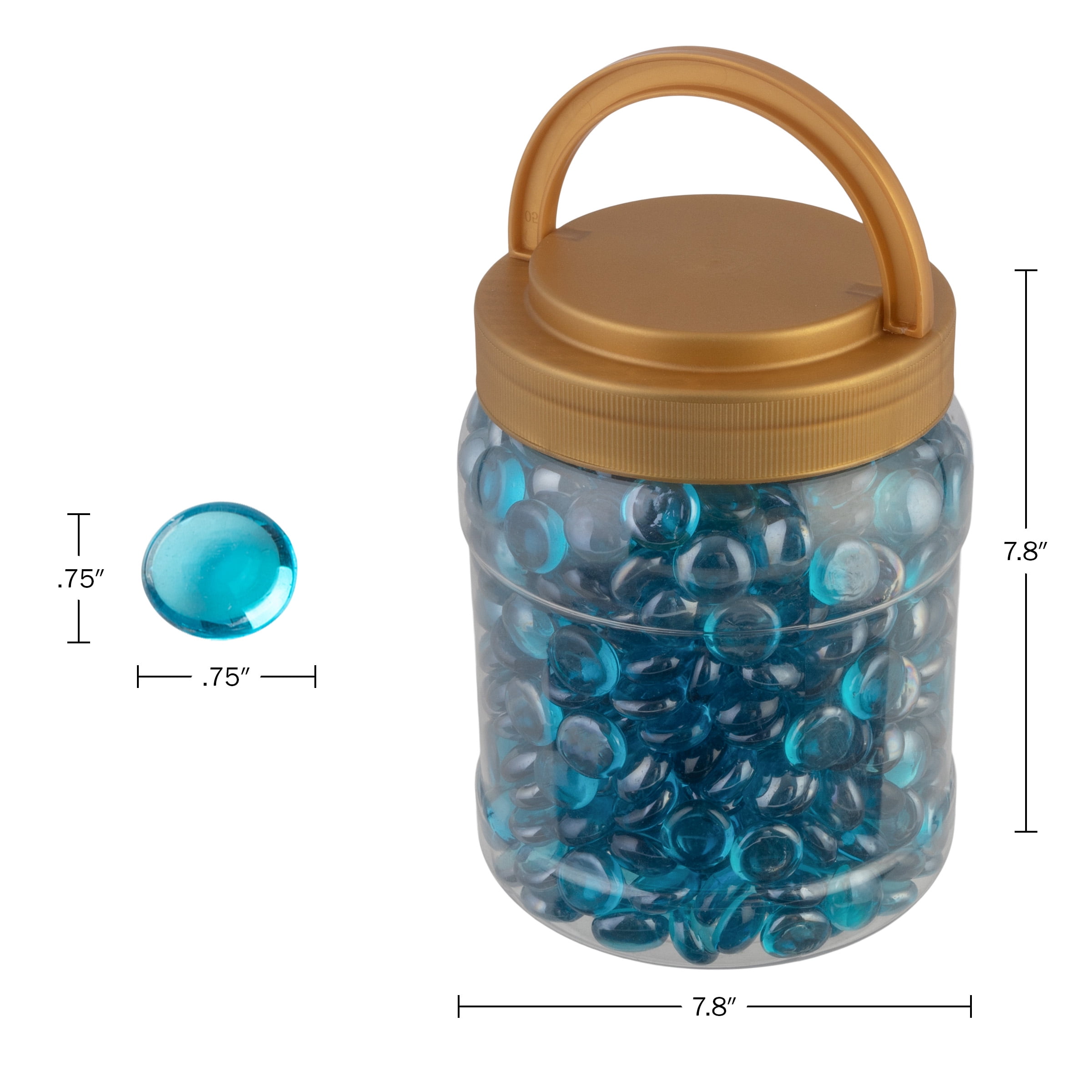 Pure Garden 10lbs Fire Pit Glass - 3/4-Inch Glass Rocks, Aqua Blue
