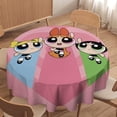 thumbnail image 4 of The Powerpuff Girls Round Tablecloth Print Decorative Table Cover Washable Table Cloths for Dining Party Picnic 70x70in, 4 of 8