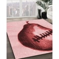 thumbnail image 2 of Ahgly Company Indoor Round Patterned Deep Rose Pink Area Rugs, 4' Round, 2 of 6