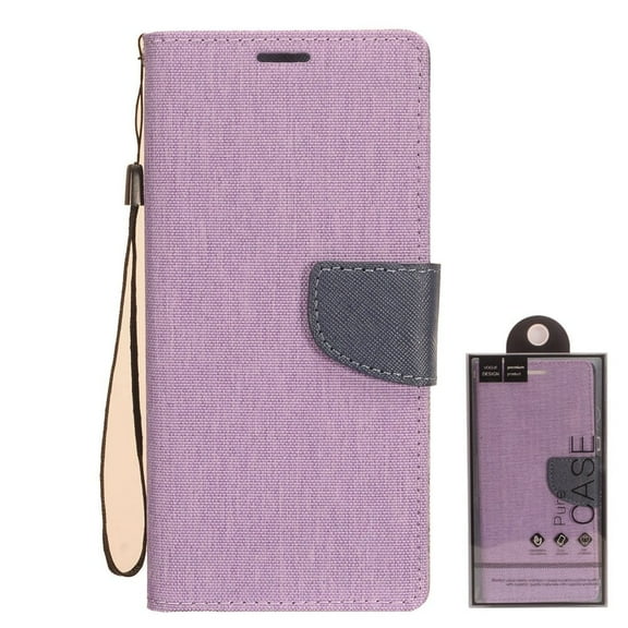 GSA Denim Flip Wallet Case for LG K51 - Purple/Blue