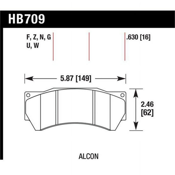 Hawk Performance Alcon Mono 6, Model 4497 HPS Street Brake Pads