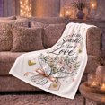 thumbnail image 6 of A Little Sparkle A Lot of Love Floral Bouquet Flannel Blanket, Cozy Romantic Line Art for Flower Lovers, Valentine's Day Gift and Home Decor for Bedroom and Guest Room, 6 of 9