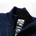 thumbnail image 6 of ZCFZJW Men's Sweaters Trenday Fall Winter Full Zip Slim Thick Warm Long Sleeve Knitted Cardigan Outwear Jacket with Pockets Navy XXL, 6 of 9