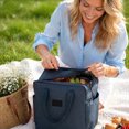 thumbnail image 6 of Picnic Bag, Lunch Bag Insulated, Tote Bag with Lunch Compartment, Navy Insulated Lunch Tote, Water-Resistant Oxford Zipper Handheld 10X10X5.5 Inch Reusable Tote Lunch Bag for Meal, 6 of 7