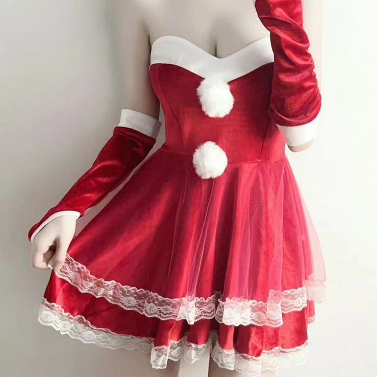 Plus Size Christmas Lingerie Set Santa Claus Cosplay Costume Two