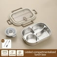 thumbnail image 2 of HBBKVI Bento Box Food Grade 304 Stainless Steel Square Lunch Box Insulated Bento Box Cafeteria Lunch Box Large Capacity Sealed 50.7oz Leak-Proof Bento Box, 2 of 9