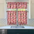 thumbnail image 3 of Fresh Strawberry Kitchen Curtains Set - 3 Piece Rod Pocket Tier Curtains with Floral Accents, 3 of 5
