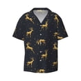 thumbnail image 3 of Goofa Christmas Deers Printed Men's Casual Short-sleeved Shirt,Lightweight Breathable Button-down,Summer Casual men's top,Versatile Fashion shirt-X-Large, 3 of 7