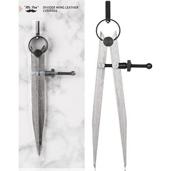 Mr. Pen- Adjustable Divider Leather Compass, 8 inch, Lockable Metal Wing Divider Compass, Metal Compass, Wing Dividers for Leather, Woodworking Compass, Metal Compass for Metal Work.