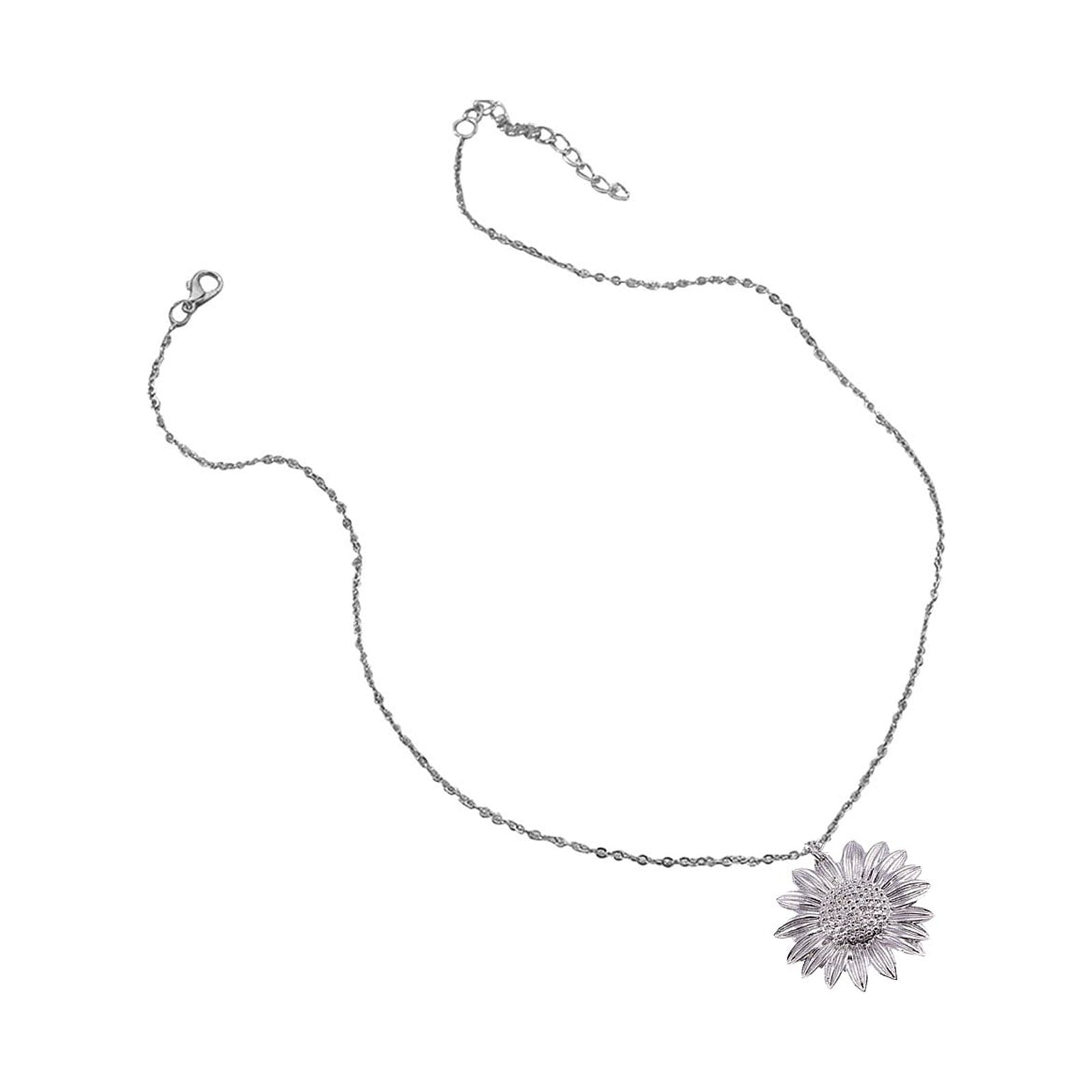Bidobibo Necklaces for Women Sunflower Necklace Female Lovely Plant