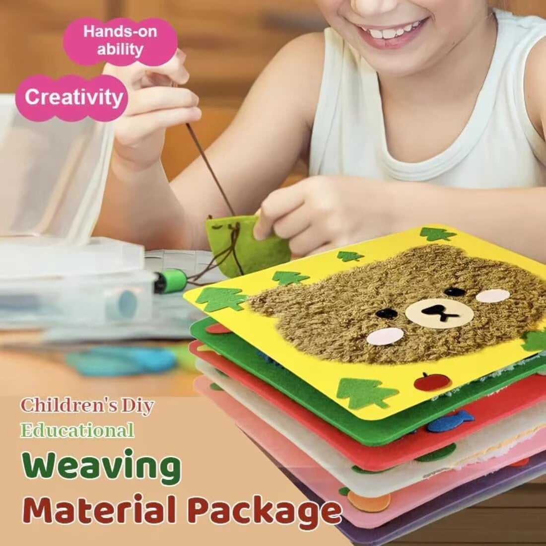 PEXIOAN DIY Embroidery Doll Set,Animal Cartoon Sewing Craft Kits for Beginners, Kids Sewing Toy Set(Set of 12)