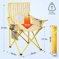 thumbnail image 6 of asdfgh 2 Pack Folding Camping Chair with Cooler Pouch, Mesh Backrest and Cup Holder Pocket (Yellow, 2 Pack), 6 of 7