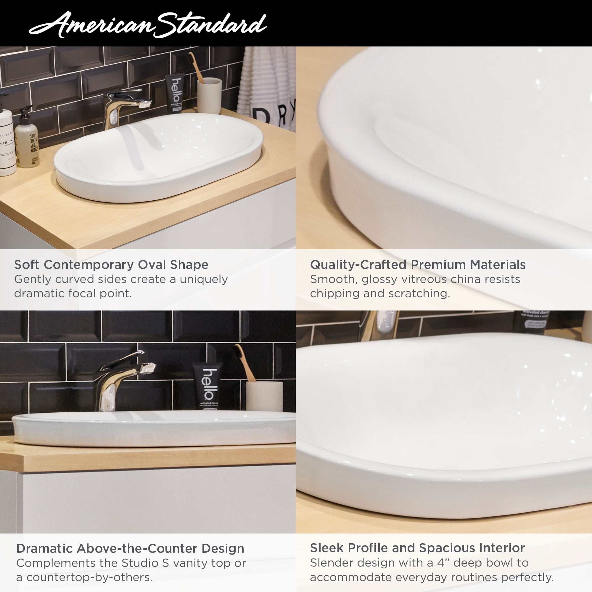 American Standard Studio S 22.5 in. Above Counter Bathroom Sink in White