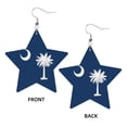 thumbnail image 2 of Leather Star Hook Earrings South Carolina Flag Print Earring Dangle Drop Earring For Women, 2 of 6