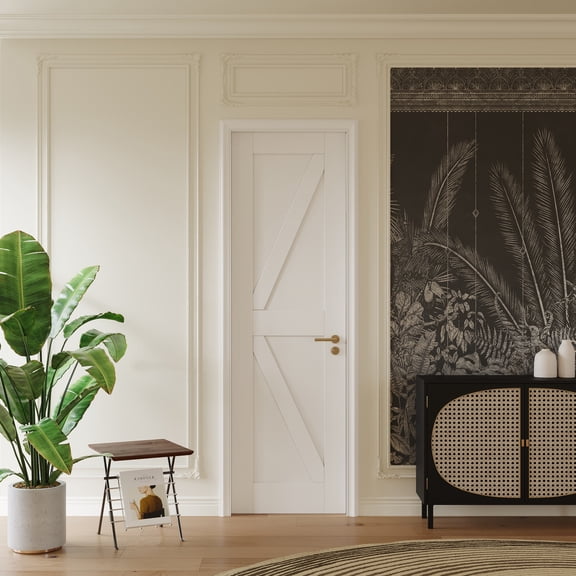 24" X 80" 80'' Solid Wood Paneled Prefinished Standard Door Without Installation Hardware Kit
