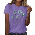 thumbnail image 1 of FAIWAD Hauts d'Été à Motif Floral pour Femmes, Col Rond Décontracté, T-Shirt à Manches Courtes, Coupe Ample et Confortable, Chandail à Enfiler, 1 of 2