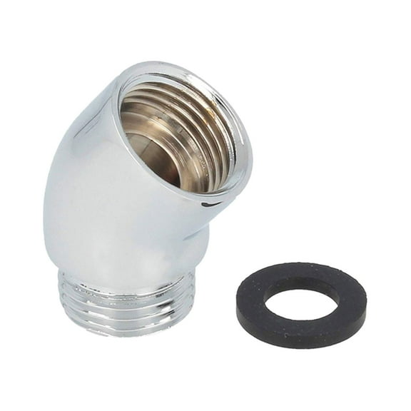 Silver Shower Elbow Adapter for Shower Head 30°Angle G1/2 Male to Female Shower Head Extender Connector/Coupling