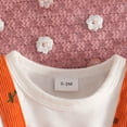 thumbnail image 5 of Emitonse Toddler Girl Pant Sets Baby Girl Clothing Outfits Winter Cute Love Print Romper Cartoon Overalls Trousers Headband Clothing Set Orange,Size 12-18 Months, 5 of 9