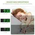 thumbnail image 2 of Digital Alarm Clock,LED Display,Temperature,Time,Snooze,Voice Control,3 Alarm Settings,Adjustable Brightness,6.5-Inch,Green, 2 of 7