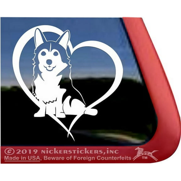 Corgi Love Heart| High Quality Vinyl Sitting Pembroke Welsh Corgi Dog Window Decal