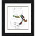 thumbnail image 1 of Ogren, Sarah 20x23 Black Ornate Wood Framed with Double Matting Museum Art Print Titled - Cat in a Scarf, 1 of 4